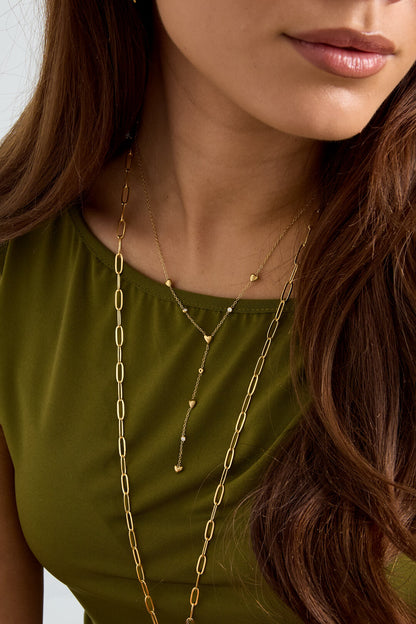 Elegant Heart Rhinestone Necklace for Daily Wear