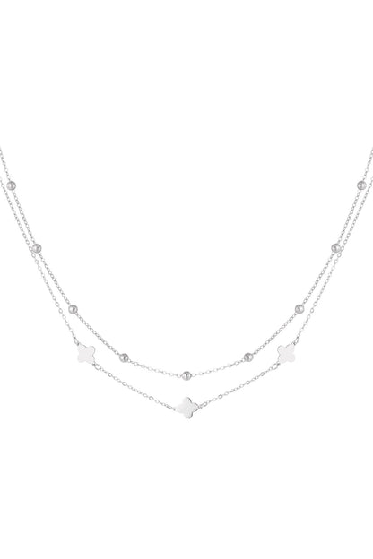 Elegant Multi-Layered Necklace in Silver and Gold