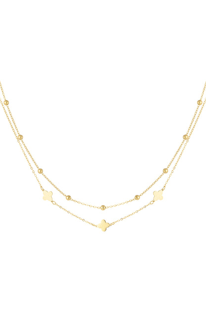 Elegant Multi-Layered Necklace in Silver and Gold
