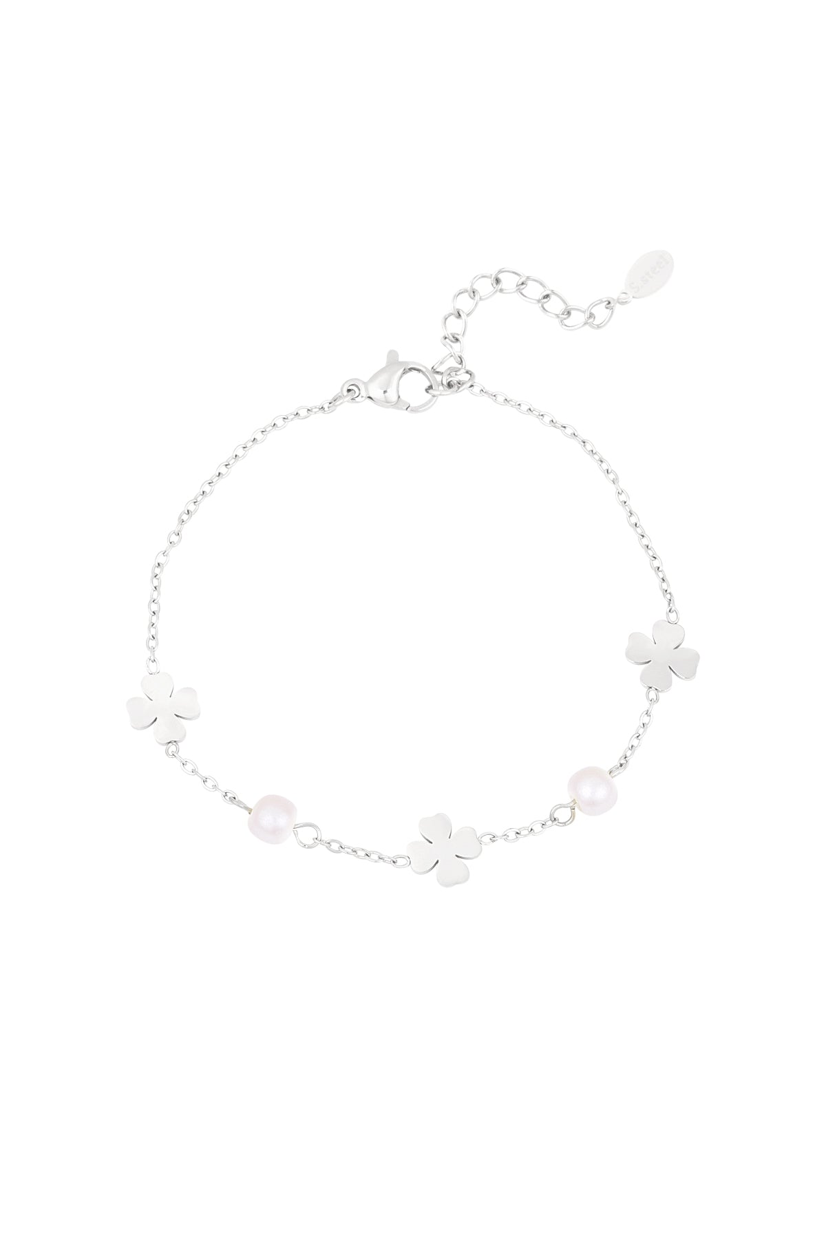 Stylish Stainless Steel Clover Charm Bracelet