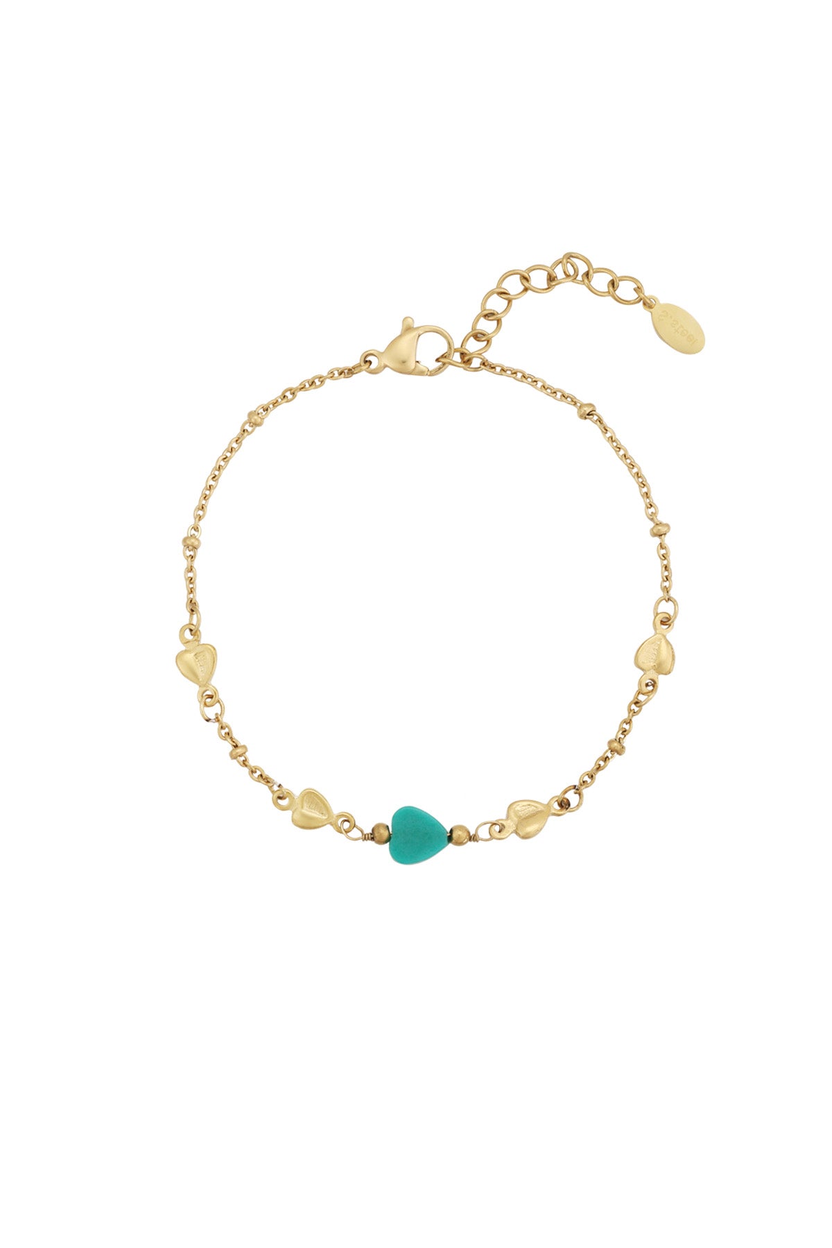 Charming Heart Stainless Steel Bracelet in Green and Orange