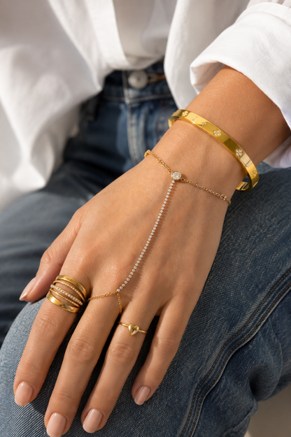 Gold Plated Hand Chain for Everyday Glam