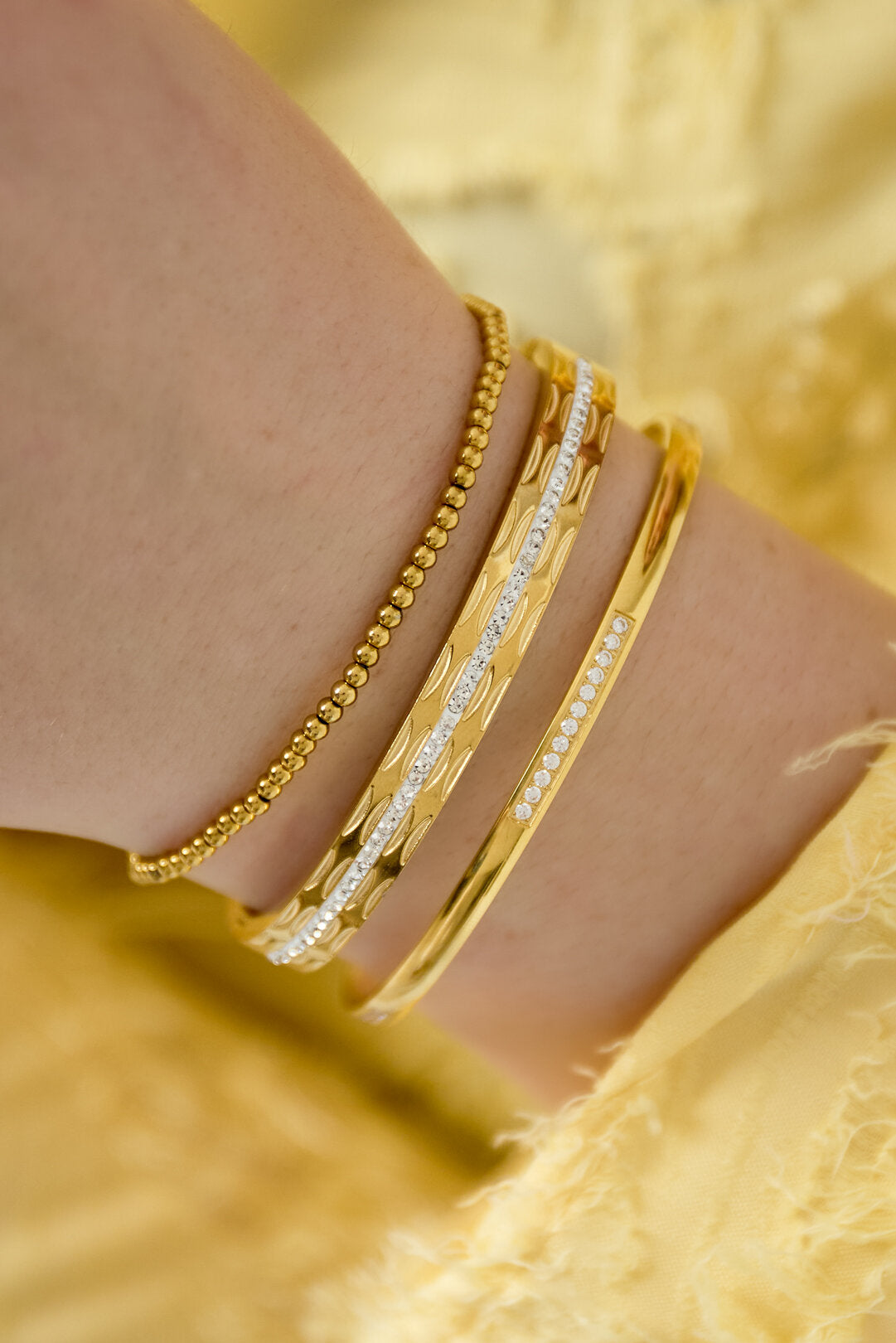 Elegant Stainless Steel Beaded Bracelet for Women
