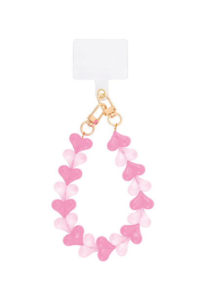 Vibrant Acrylic Heart Phone Chain for Everyday Style