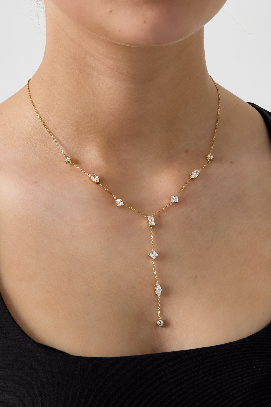 Elegant Stainless Steel Pendant Necklace - Silver & Gold