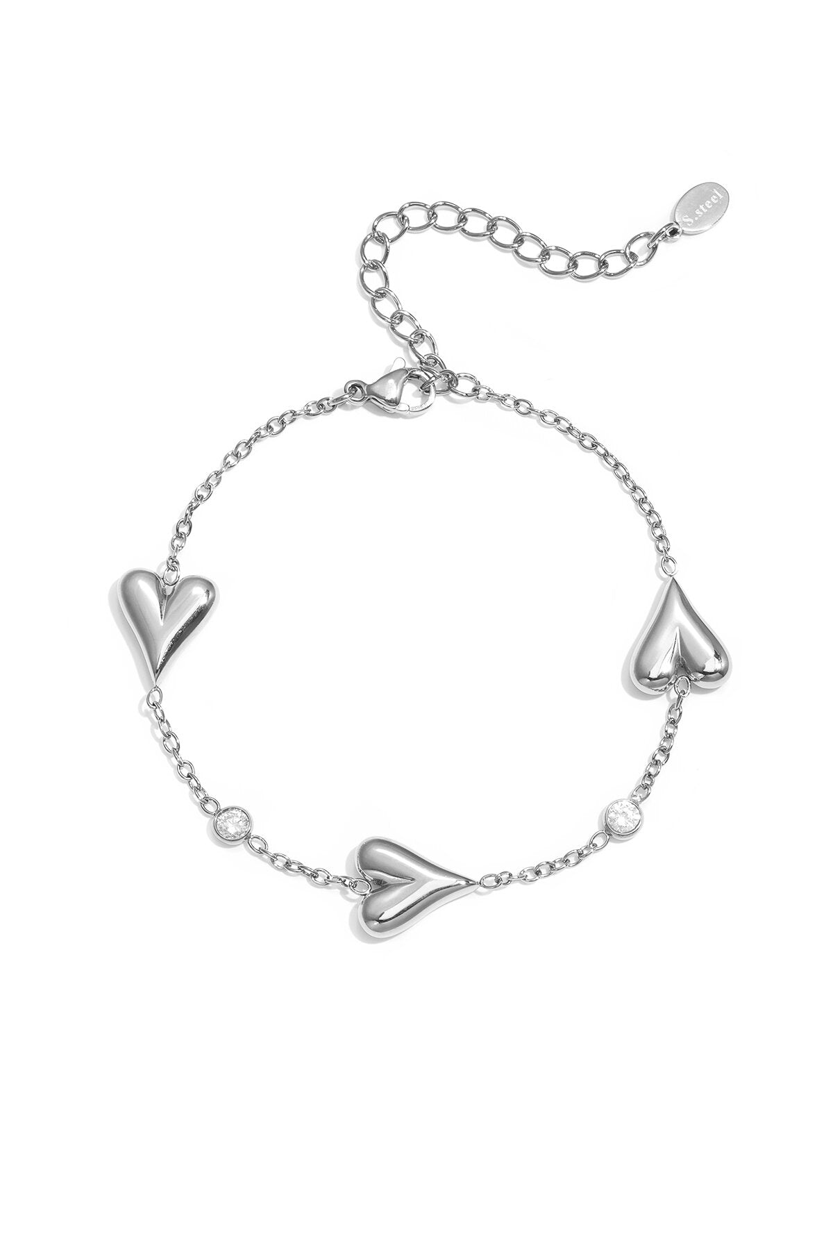 Elegant Heart Charm Bracelet for Women, All Fit